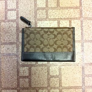Coach Tan and Brown Signature Wallet